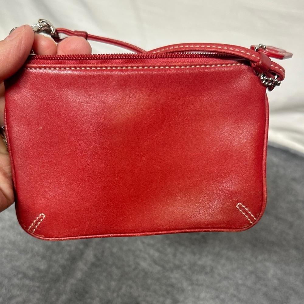 Coach Cherry Red Leather Wristlet - Picture 3 of 11